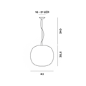 Foscarini Gem Led Susp. 10M Suspension Lamp