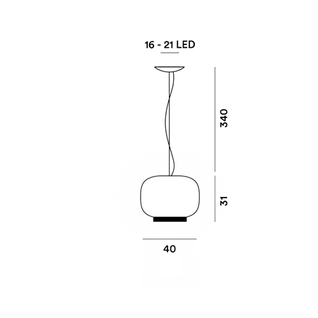 Foscarini Chouchin 1 Reverse Susp. 10M Suspension Lamp
