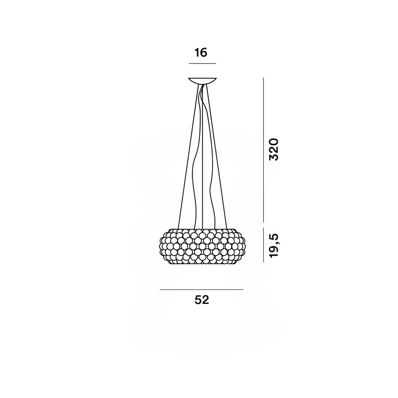 Foscarini Caboche Plus Media Susp. 10M Hängelampe