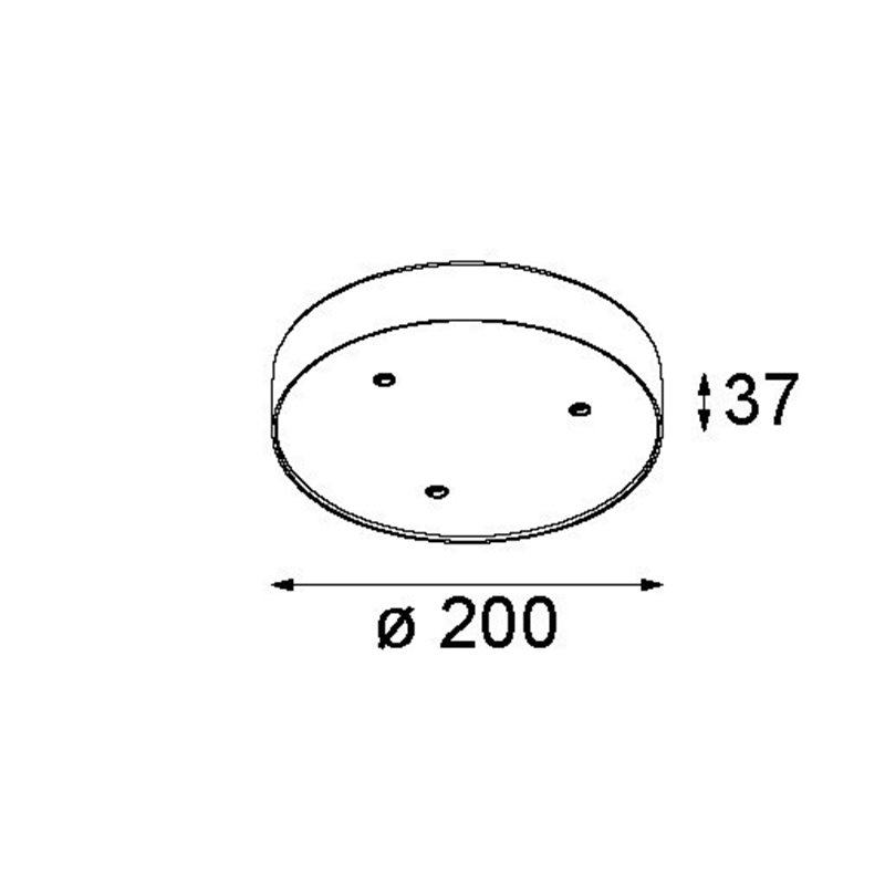 Modular Ceiling base ø200 for 3x jack warm dim