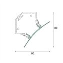 Modular Como Corner curved cover white struc/m