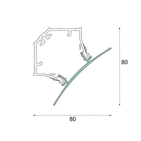 Modular Como Corner curved cover white struc/m