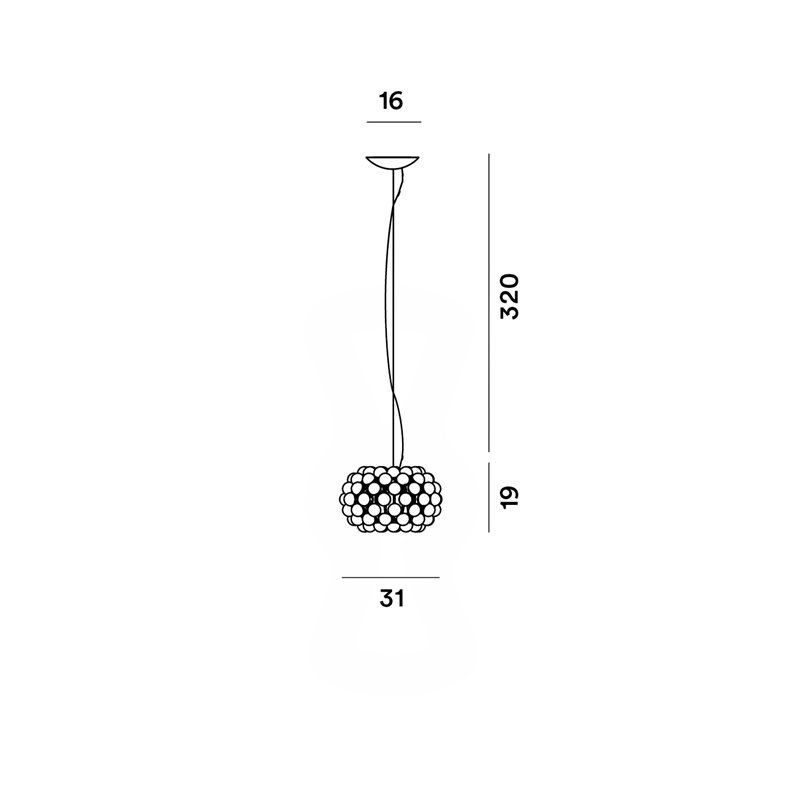 Foscarini Caboche Plus Piccola Susp. 10M Hängelampe