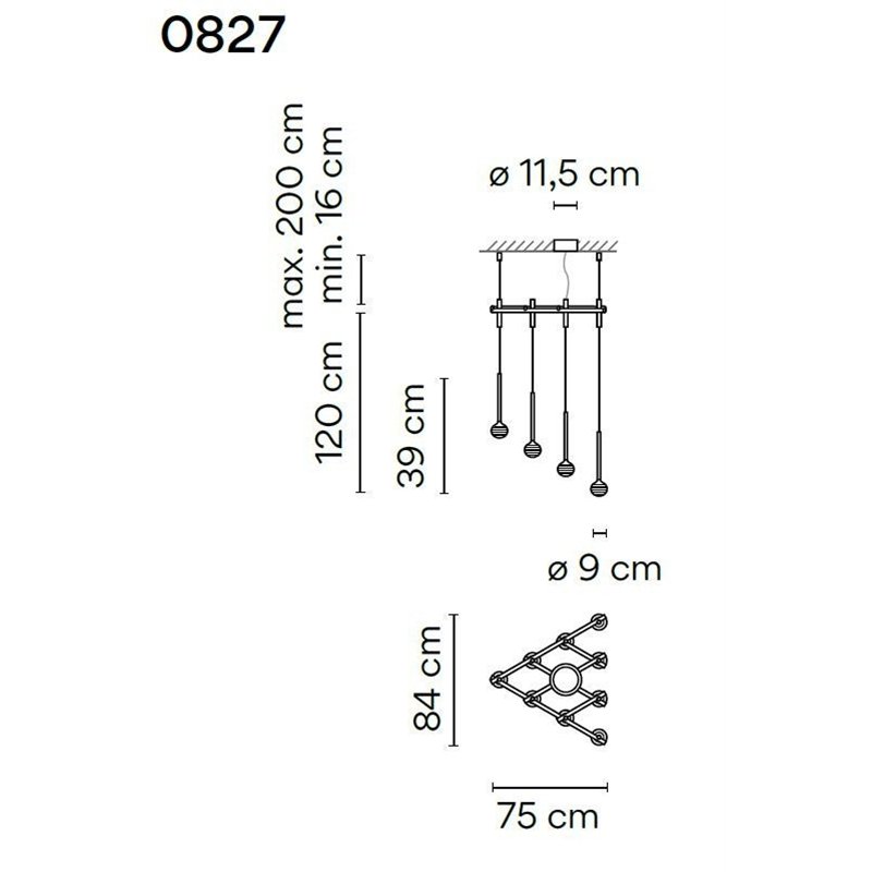 Vibia Algorithm 10X Triangle Recessed suspension lamp