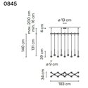 Vibia Algorithm 14X Double Lineal suspension lamp