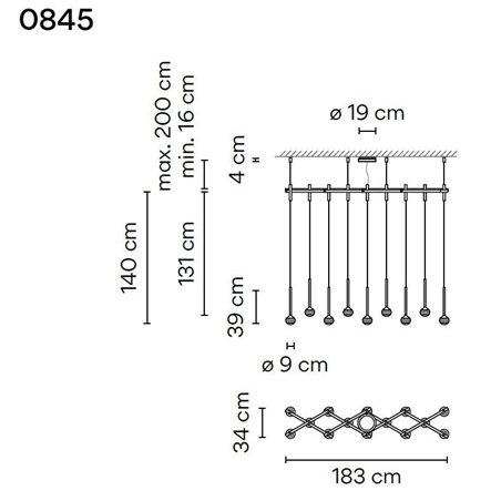 Vibia Algorithm 14X Double Lineal suspension lamp
