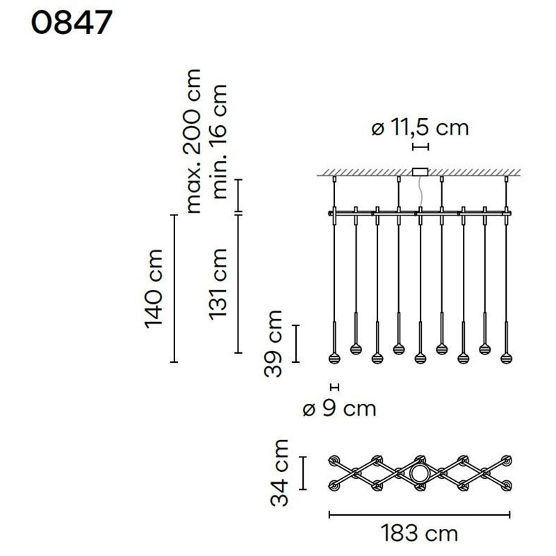 Vibia Algorithm 14X Double Lineal Recessed suspension lamp