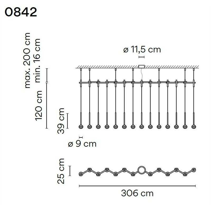 Vibia Algorithm 14X Lineal Recessed suspension lamp