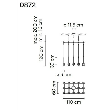 Vibia Algorithm 15X Rectangular Recessed suspension lamp