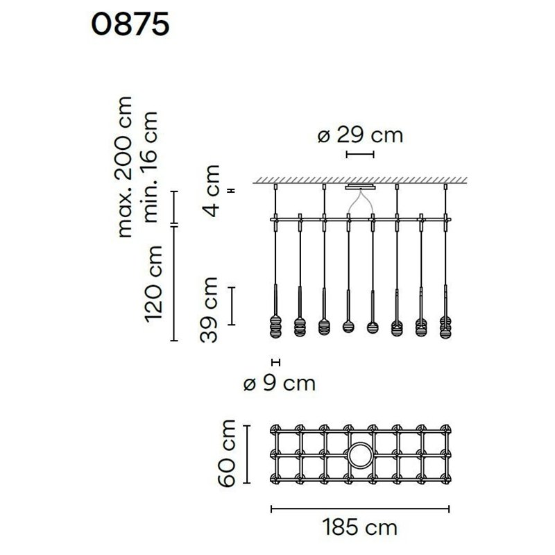 Vibia Algorithm 24X Rectangular suspension lamp