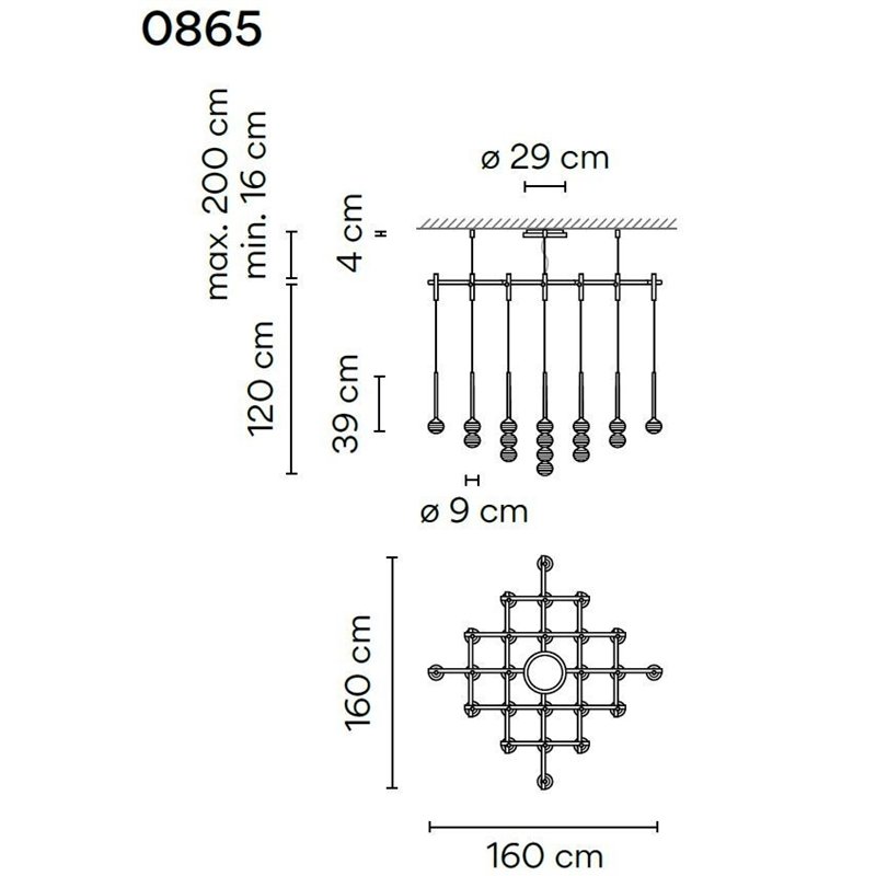 Vibia Algorithm 25X Rectangular suspension lamp