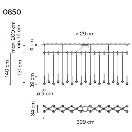 Vibia Algorithm 29X Double Lineal suspension lamp