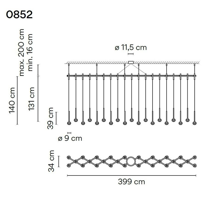 Vibia Algorithm 29X Double Lineal Recessed suspension lamp