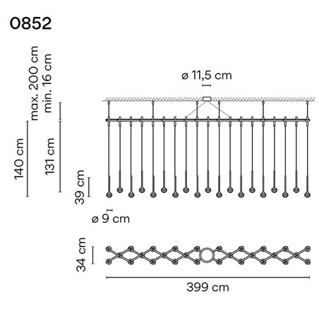 Vibia Algorithm 29X Double Lineal Recessed suspension lamp