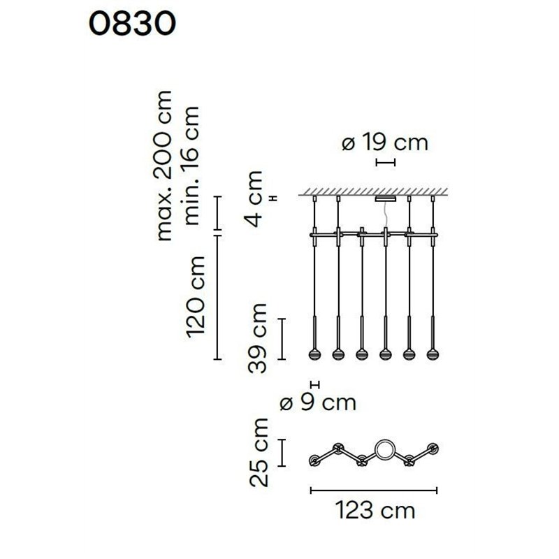 Vibia Algorithm 6X Lineal suspension lamp