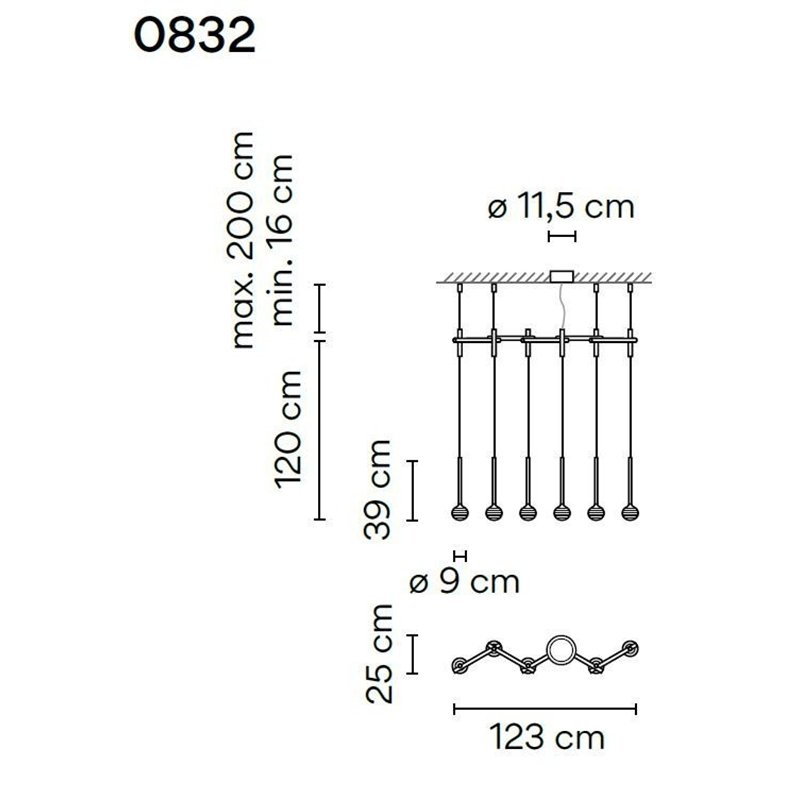 Vibia Algorithm 6X Lineal Recessed suspension lamp