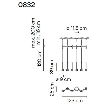 Vibia Algorithm 6X Lineal Recessed suspension lamp