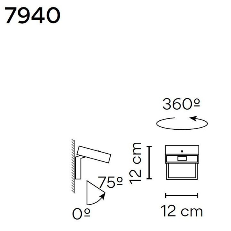 Vibia Alpha Rectangular Adjustable Switch wall lamp