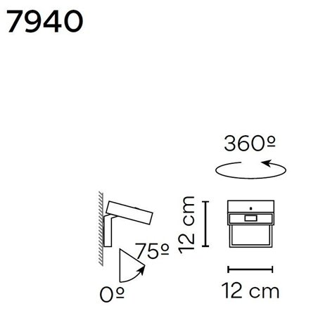 Vibia Alpha Rectangular Adjustable Switch wall lamp
