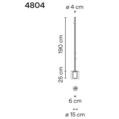 Vibia Bamboo 190 Recessed garden lamp