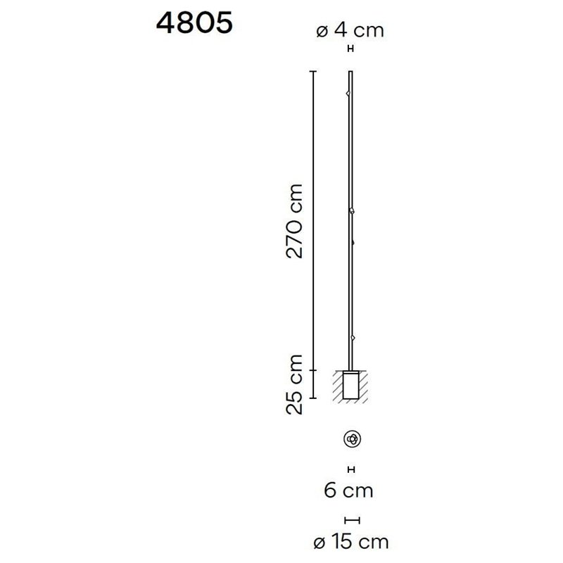 Vibia Bamboo 270 Recessed garden lamp