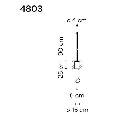 Vibia Bamboo 90 Recessed garden lamp