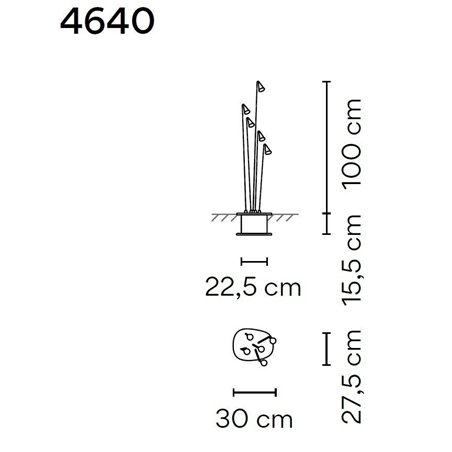 Vibia Brisa Quint 100 Recessed garden lamp