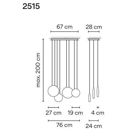 Vibia Cosmos 4X suspension lamp
