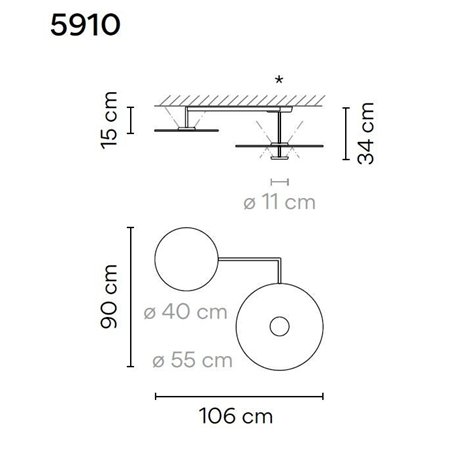 Vibia Flat 3X 106 ceiling lamp