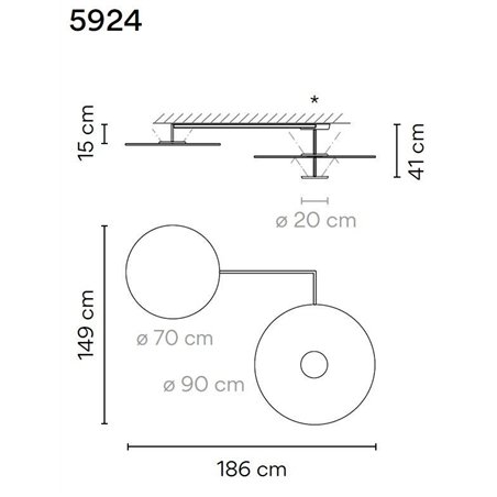 Vibia Flat 3X 186 ceiling lamp