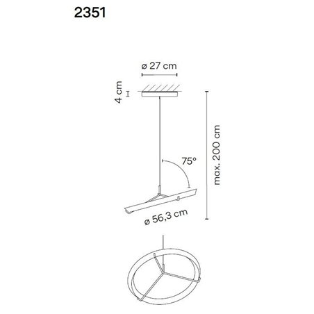 Vibia Halo Jewel 75Deg suspension lamp