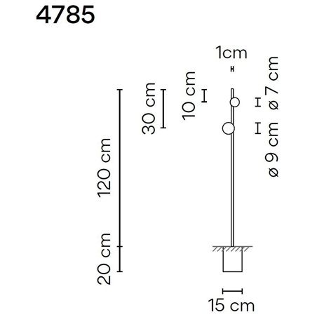 Vibia June 2X 120 Recessed garden lamp