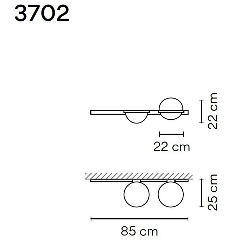Vibia Palma Horizontal 2X 85 wall lamp