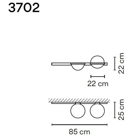 Vibia Palma Horizontal 2X 85 wall lamp