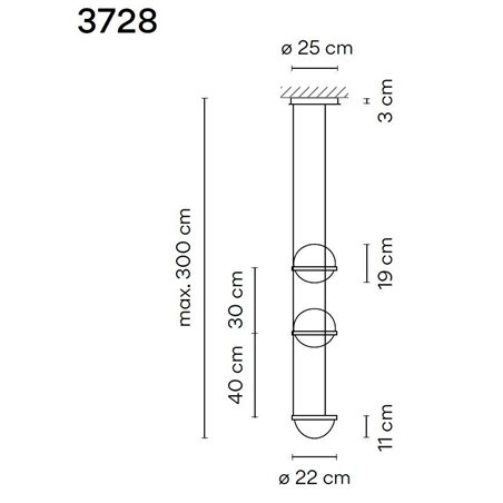 Vibia Palma Vertical 4X 70 suspension lamp
