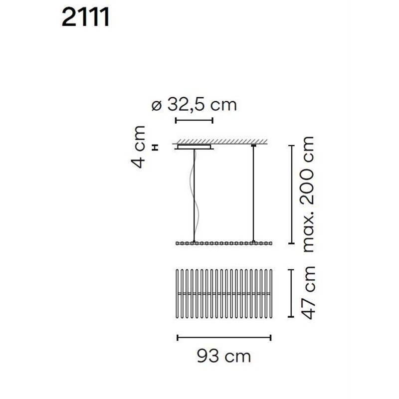 Vibia Rhythm Horizontal 20X 47 suspension lamp