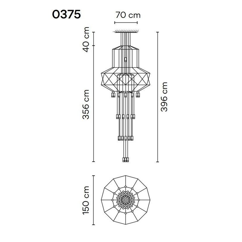 Vibia Wireflow Chandelier 396 suspension lamp