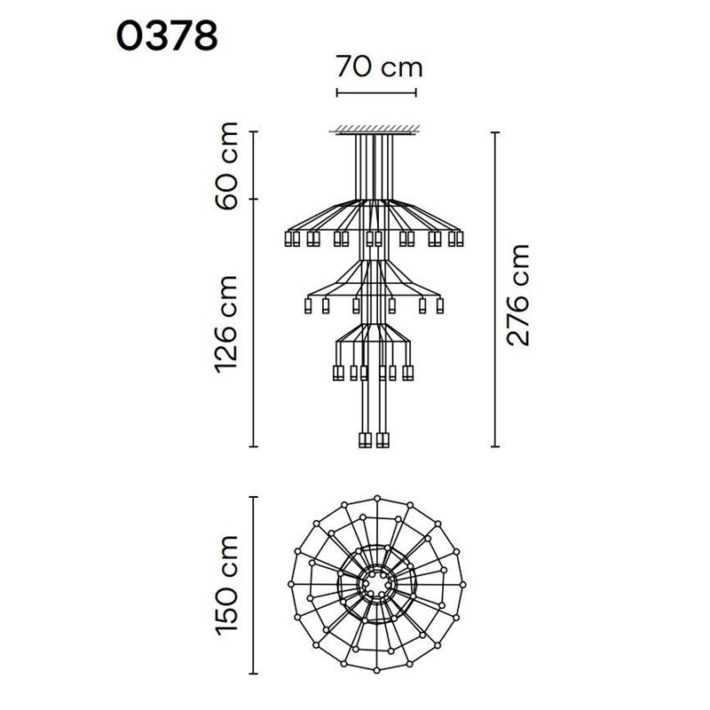 Vibia Wireflow Chandelier 276 suspension lamp