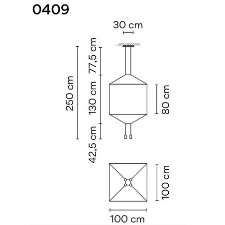 Vibia Wireflow Square 100 suspension lamp