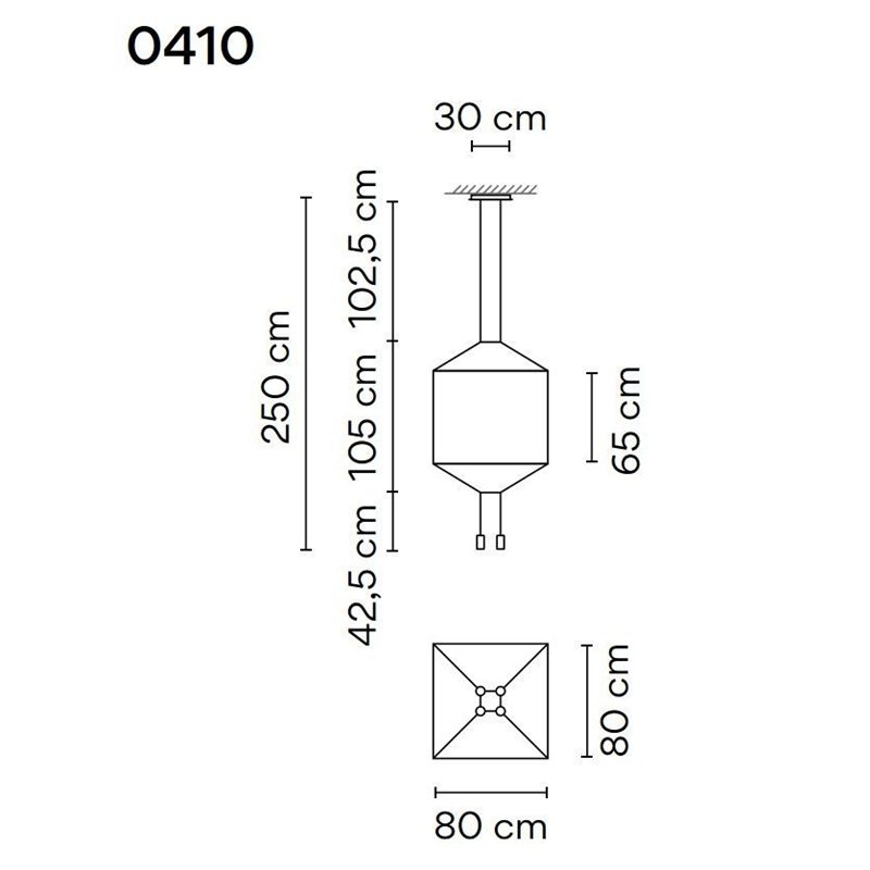 Vibia Wireflow Square 80 suspension lamp