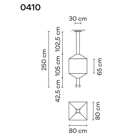 Vibia Wireflow Square 80 suspension lamp