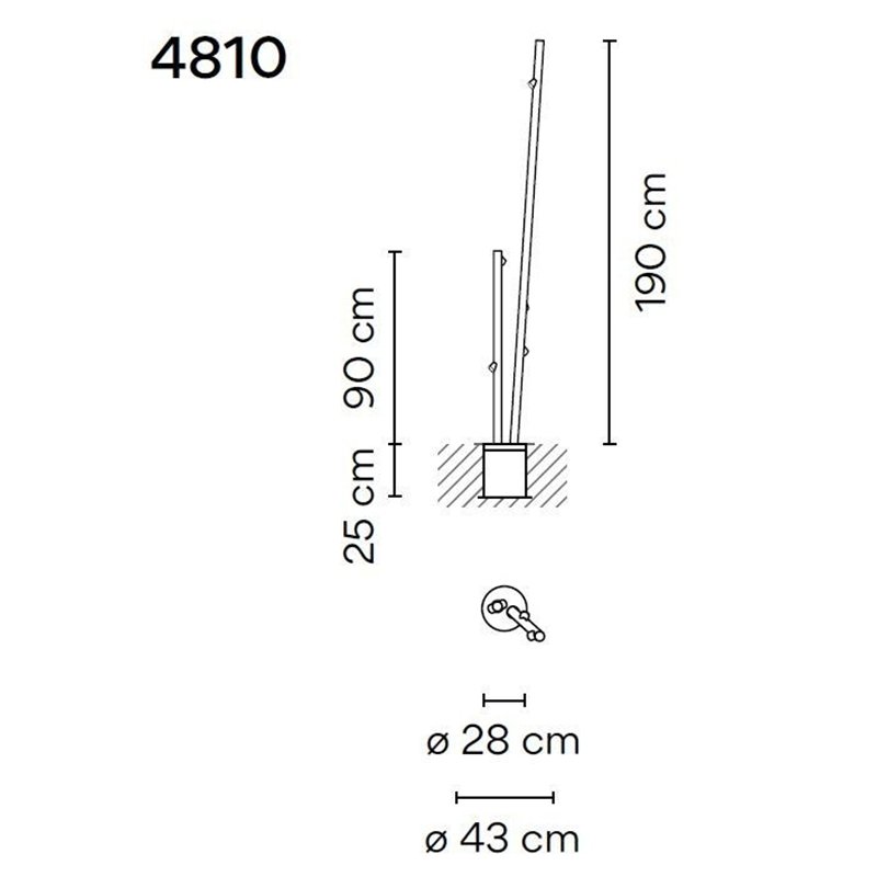 Vibia Bamboo Double 190 Recessed garden lamp