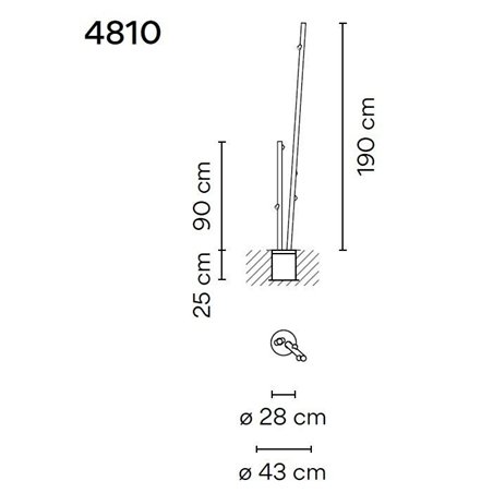 Vibia Bamboo Double 190 Recessed garden lamp