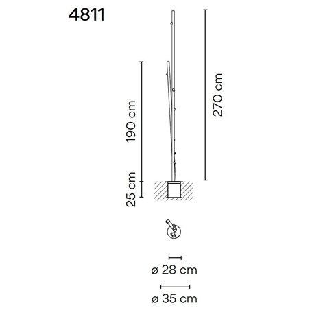 Vibia Bamboo Double 270 Recessed garden lamp