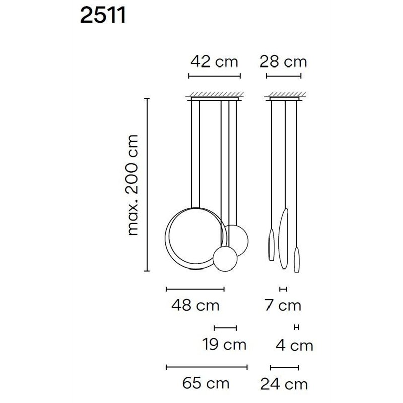 Vibia Cosmos 3X+1X suspension lamp