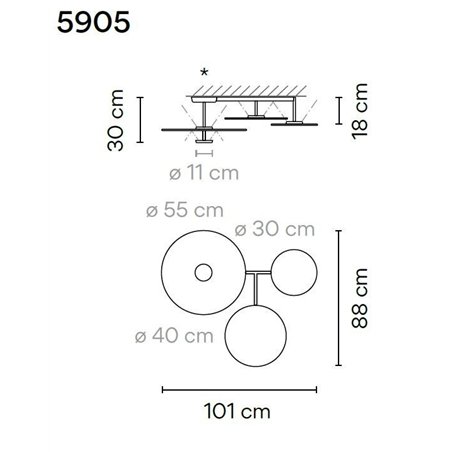 Vibia Flat 4X 101 ceiling lamp