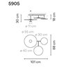 Vibia Flat 4X 101 ceiling lamp