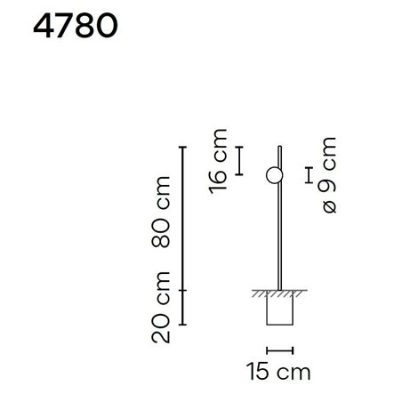 Vibia June 1X 80 Recessed garden lamp