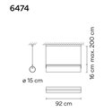 Vibia Kontorno Closed 92 suspension lamp
