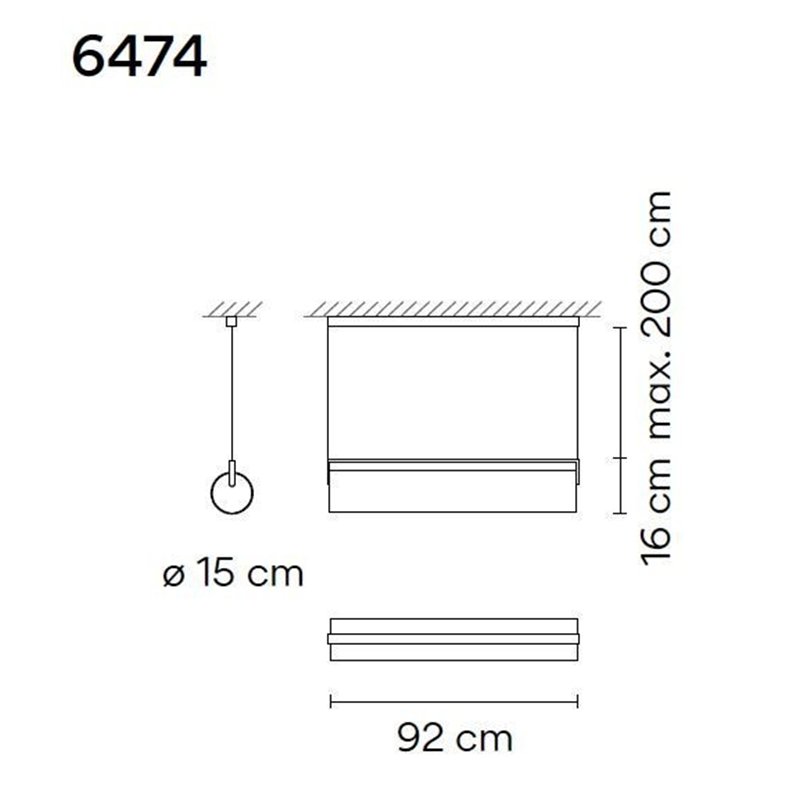 Vibia Kontorno Closed 92 suspension lamp
